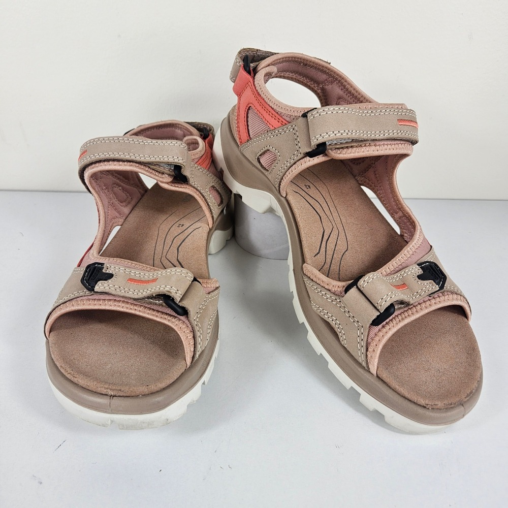 ECCO Offroad Yucatan Sandals Womens 11-11.5 EU 42 Nude Coral Nubuck Hiking